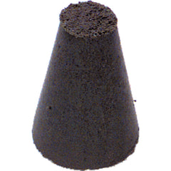 1″ × 5/8″-1/4″ × 1/4″ - Tapered Resin Bonded Rubber Cone (Coarse Grit) - Eagle Tool & Supply