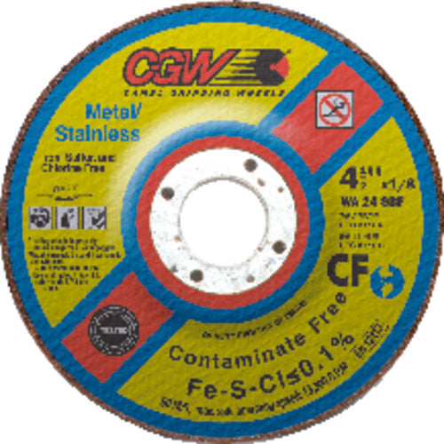 7″ × 1/4″ × 5/8″ 11 - White Aluminum Oxide WA24-SBF - Depressed Center Wheel - Eagle Tool & Supply