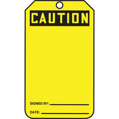 Safety Tag, Caution (Blank), 25/Pk, Cardstock - Eagle Tool & Supply