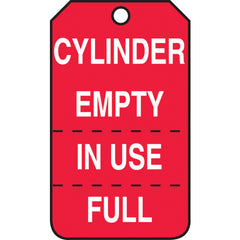 Cylinder Tag, Cylinder Empty, In Use, Full (Perforated), 25/Pk, Cardstock - Eagle Tool & Supply