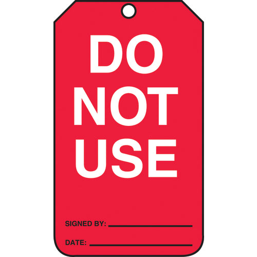 Cylinder Tag, Do Not Use, 25/Pk, Cardstock - Eagle Tool & Supply
