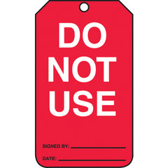 Cylinder Tag, Do Not Use, 25/Pk, Cardstock - Eagle Tool & Supply