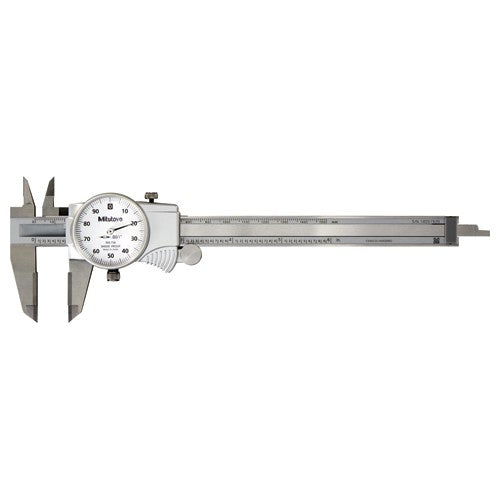 ‎0-150 mm Range - Dial Caliper White Face - 0.02 mm Graduation Carbide Jaw; OD - Eagle Tool & Supply