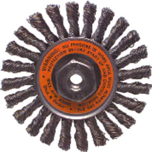 4″ Diameter - M10 × 1.50 Arbor Hole - Cable Twist Steel Wire Straight Wheel - Eagle Tool & Supply
