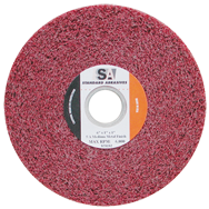 8 x 2 x 3'' - Medium Grit - Aluminum Oxide Metal Finishing Non-Woven Wheel - Eagle Tool & Supply