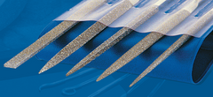 2-3/4'' Diamond Length - 5-1/2'' OAL (Various) - Coarse Grit - 5 pc. Set Diamond Needle File - Eagle Tool & Supply