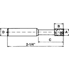 ‎0.473″ × 0.394″ × 1/4″-120 Grit - Cubic Boron Nitride Jig Grinding Mandrel - Eagle Tool & Supply