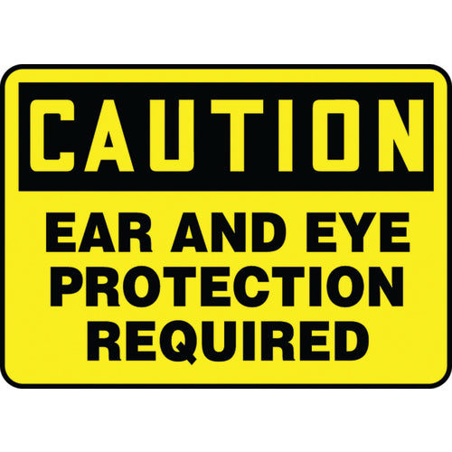 Sign, Caution Eye Protection Must Be Worn In This Area, 7″ × 10″, Vinyl - Eagle Tool & Supply