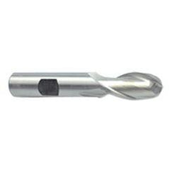 1/2'' Dia. - 3'' OAL - Uncoated HSS - Ball End SE EM - 2 FL - Eagle Tool & Supply