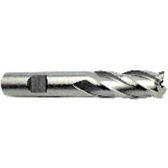 14.5mm Dia. x 3-3/8 Overall Length 4-Flute Square End High Speed Steel SE End Mill-Round Shank-Non-Center Cut-Uncoated - Eagle Tool & Supply