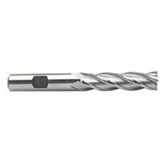 2 Dia. x 6-1/2 Overall Length 8-Flute Square End High Speed Steel SE End Mill-Round Shank-Non-Center Cutting-Uncoated - Eagle Tool & Supply