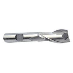 22mm Dia. x 3-3/4 Overall Length 2-Flute Square End High Speed Steel SE End Mill-Round Shank-Center Cut-Uncoated - Eagle Tool & Supply