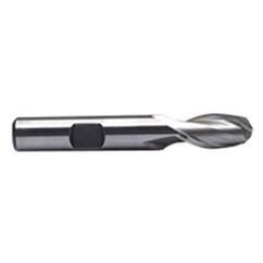 5/8'' Dia. - 3-1/2'' OAL - Uncoated M-42 Cobalt - Ball End SE EM - 2 FL - Eagle Tool & Supply