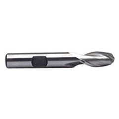 5/8'' Dia. - 3-1/2'' OAL - Uncoated M-42 Cobalt - Ball End SE EM - 2 FL - Eagle Tool & Supply