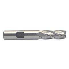 7/16 Dia. x 3-1/4 Overall Length 4-Flute Square End M-42 Cobalt SE End Mill-Round Shank-Center Cut-Uncoated - Eagle Tool & Supply