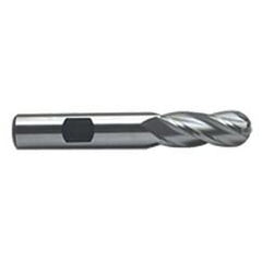3/16'' Dia. - 2-3/8'' OAL - Uncoated M-42 Cobalt - Ball End SE EM - 4 FL - Eagle Tool & Supply