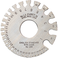 #188 - English Standard: 1 to 36 Gage - Wire Gage - Eagle Tool & Supply