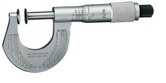 #256MRL-25 -  0 - 25mm Measuring Range - .01mm Graduation - Ratchet Thimble - High Speed Steel Face - Disc Micrometer - Eagle Tool & Supply