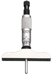 #445AZ-3RL -  0 - 3'' Measuring Range - Ratchet Thimble - Depth Micrometer - Eagle Tool & Supply
