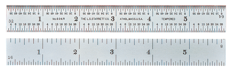 #C334-300 - 11-3/4 / 300mm Long - 34 Graduation - 1/2'' Wide - Full-Flexible Steel Rule - Eagle Tool & Supply