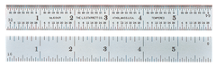 #C334-300 - 11-3/4 / 300mm Long - 34 Graduation - 1/2'' Wide - Full-Flexible Steel Rule - Eagle Tool & Supply