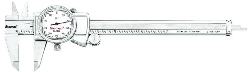 #3202-6 -  0 - 6" Stainless Steel Dial Caliper with .001" Graduation - Eagle Tool & Supply