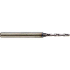 1.05 mm Dia. × 3.0 mm Shank × 8 mm Flute Length × 57 mm OAL, 5XD, 138°, ALtimaÂ, 2 Flute, Coolant Thru, Solid Carbide Drill - Exact Industrial Supply