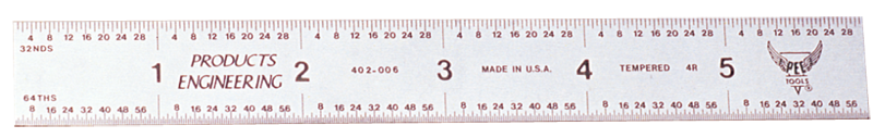 #501-012CT - 12'' Long - 5R Graduation - 1/2'' Wide - Certified Flexible Rule - Eagle Tool & Supply