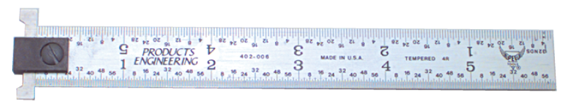 #402-H24 - 24'' Long - 4R Graduation - 1-1/8'' Wide - Hook Rule - Eagle Tool & Supply