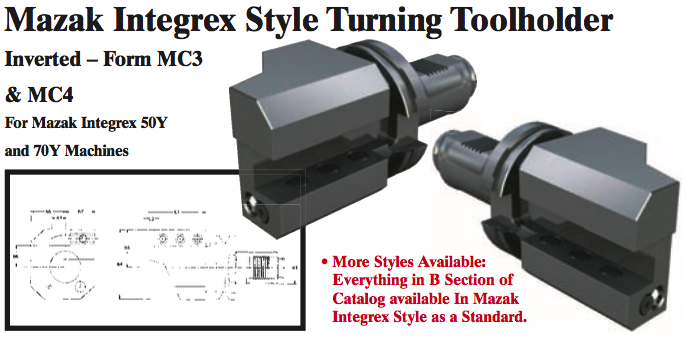 Mazak Integrex Style Turning Toolholder (Inverted Ð Form MC4 Left Hand) - Part #: CNC86 M34.6032L (Bottom) - Eagle Tool & Supply