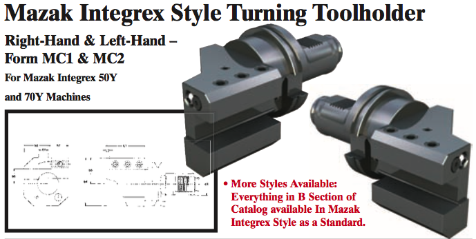 Mazak Integrex Style Turning Toolholder (Form MC2 Left-Hand) - Part #: CNC86 M32.6032L (Bottom) - Eagle Tool & Supply