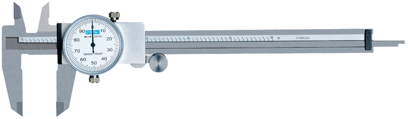 0 - 6'' Measuring Range (.001" Grad.) - Shockproof Steel Dial Caliper - #52-008-706 - Eagle Tool & Supply