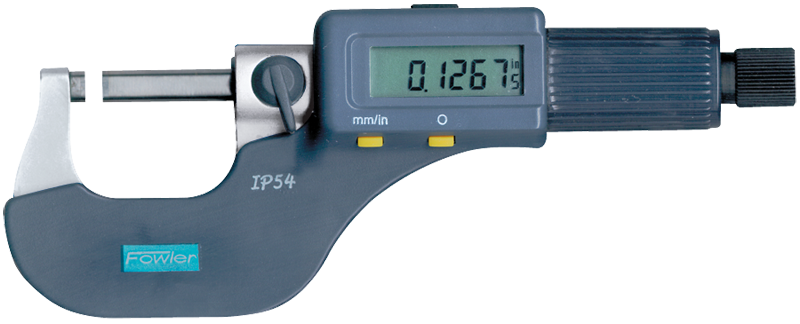 0 - 3" / 0 - 75mm Measuring Range - .00005/.001mm Resolution - Friction Thimble - Carbide Face - Electronic Coolant Outside Micrometer Set with SPC - Eagle Tool & Supply