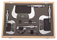 0 - 3'' Measuring Range - .001 Graduation - Ratchet Thimble - Carbide Face - Outside Micrometer Set - Eagle Tool & Supply