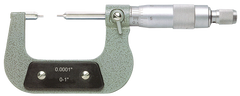 0 - 1'' Measuring Range - .0001 Graduation - Ratchet Thimble - Carbide Face - Spline Micrometer - Eagle Tool & Supply