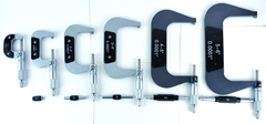 0 - 6'' Measuring Range - .0001 Graduation - Ratchet Thimble - Carbide Face - Outside Micrometer Set - Eagle Tool & Supply