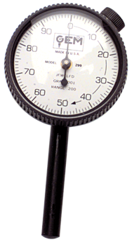 .200 Total Range - 0-100 Dial Reading - Back Plunger Dial Indicator - Eagle Tool & Supply