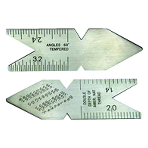 Center Gage - Model 5032 - Metric Standard 60°–0.5 mm and 1.0 mm Graduation - Eagle Tool & Supply