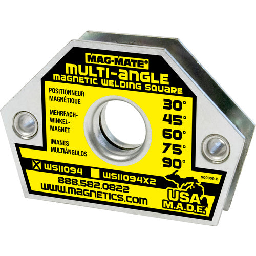 Magnetic Welding Square - 10 Angle-3 3/8″ × 1/2″ × 2 9/16″-23 lbs Holding Capacity - Eagle Tool & Supply