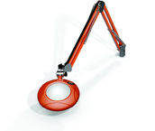 Green-Lite® 5" Brilliant Orange Round LED Magnifier; 43" Reach; Table Edge Clamp - Eagle Tool & Supply