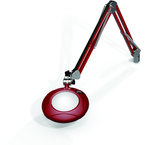 Green-Lite® 5" Blazing Red Round LED Magnifier; 43" Reach; Table Edge Clamp - Eagle Tool & Supply