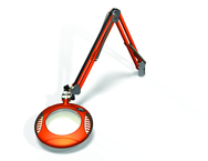 Green-Lite® 6" Brilliant Orange Round LED Magnifier; 43" Reach; Table Edge Clamp - Eagle Tool & Supply