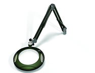 Green-Lite® 7-1/2" Racing Green Round LED Magnifier; 43" Reach; Table Edge Clamp - Eagle Tool & Supply
