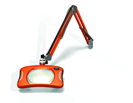 Green-Lite® 7" x 5-1/4"Brilliant Orange Rectangular LED Magnifier; 43" Reach; Table Edge Clamp - Eagle Tool & Supply