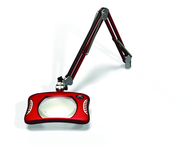 Green-Lite® 7" x 5-1/4"Blazing Red Rectangular LED Magnifier; 43" Reach; Table Edge Clamp - Eagle Tool & Supply