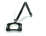 Green-Lite® 7" x 5-1/4"Black Rectangular LED Magnifier; 43" Reach; Table Edge Clamp - Eagle Tool & Supply