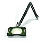 Green-Lite® 7" x 5-1/4"Racing Green Rectangular LED Magnifier; 43" Reach; Table Edge Clamp - Eagle Tool & Supply