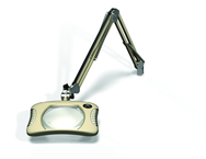Green-Lite® 7" x 5-1/4"Shadow White Rectangular LED Magnifier; 43" Reach; Table Edge Clamp - Eagle Tool & Supply