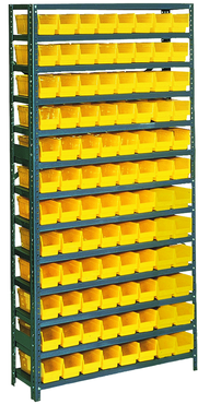 36 x 18 x 48'' (96 Bins Included) - Small Parts Bin Storage Shelving Unit - Eagle Tool & Supply