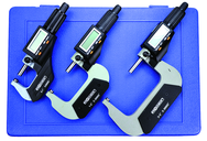 IP40 Electronic Micrometer Set - 0-3"/76.2mm Range - .00005"/.001mm Resolution - Output S4 Connector - Eagle Tool & Supply